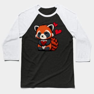 Valentine Red Panda Baseball T-Shirt